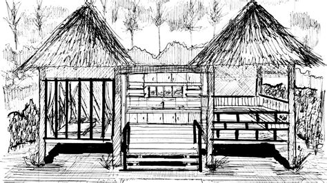 Sketch Bahay Kubo Drawing Easy Better Than College