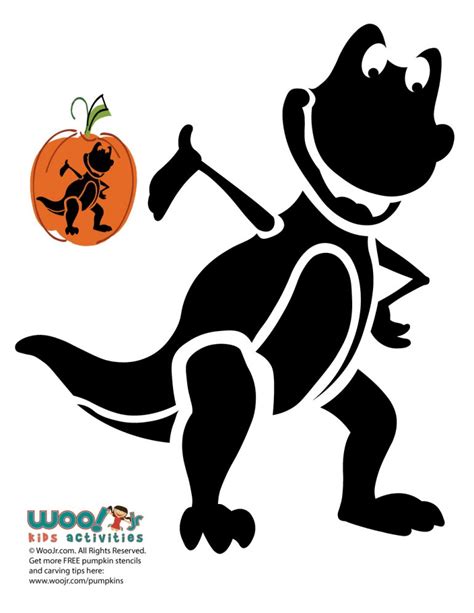 Dinosaur Printable Pumpkin Stencils Woo Jr Kids Activities