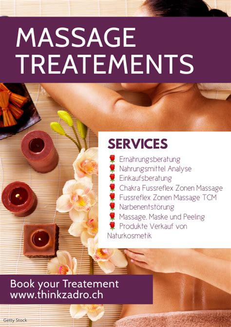 panfleto de serviços de terapia de tratamento de massagem folheto de anúncio modelo postermywall