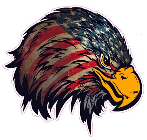 Weathered American Flag Eagle Head Version 2 Decal Nostalgia Decals