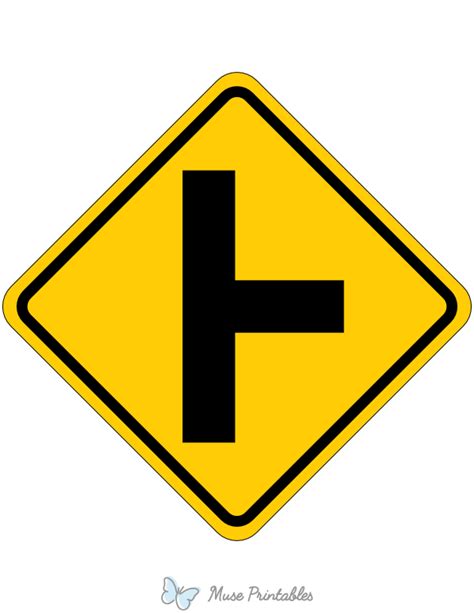 Printable Right Side Road Junction Sign