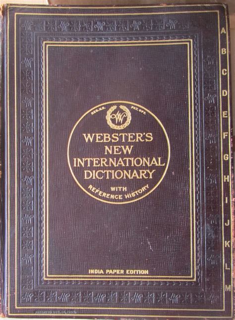 Websters New International Dictionary Of The English Language With A