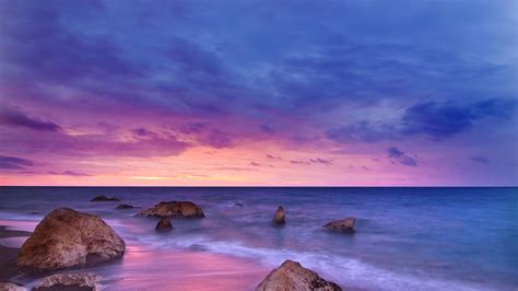 3840x2160 Sunset Ocean Water Rock Beach 5k 4k Hd 4k Wallpapers Images