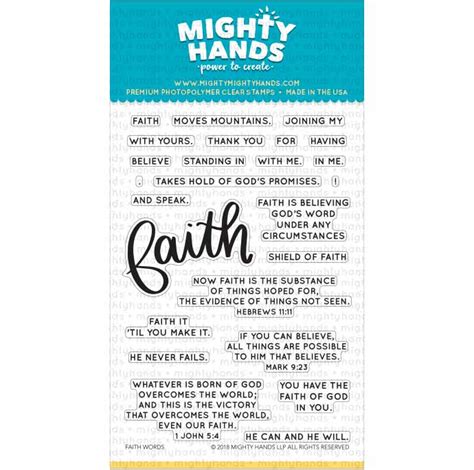 faith words clear stamp set christian faith cards and ts mighty hands