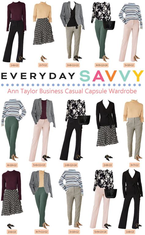 ann taylor business casual capsule wardrobe mix and match outfits for the office everyday savvy