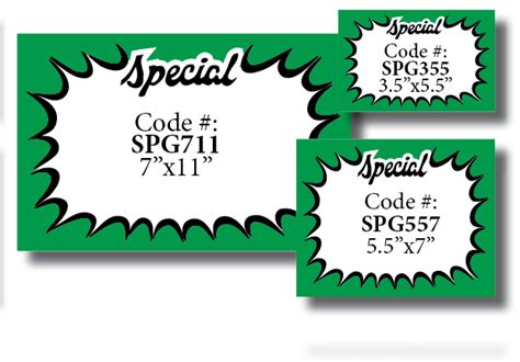 Special Starburst Shelf Signs Price Cards 55x 35 100 Signs