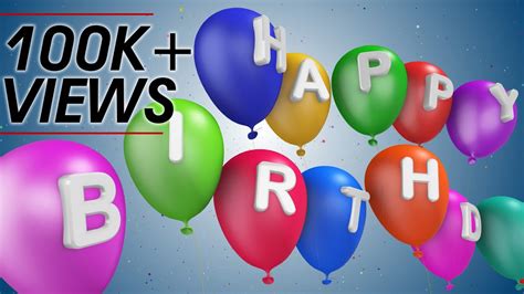 Happy Birthday Wishes 3d Animation Greetings With Colorful Balloons