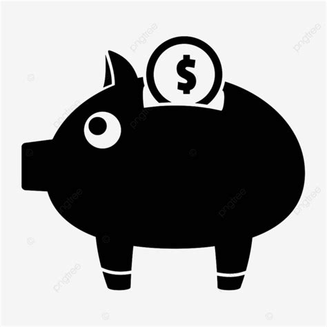 Piggy Bank Silhouette Png Free Piggy Bank Icon Simple Vector Save