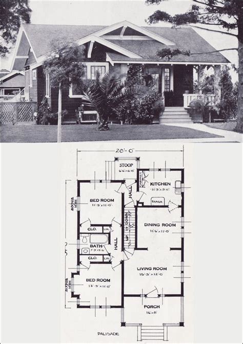 1923 Standard Homes Company Plans The Palisade 1920s Bungalow Floor