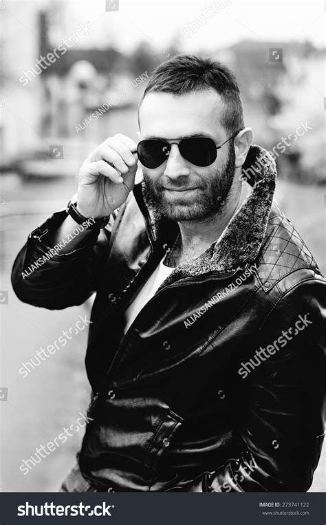 Sexy Guy Attitude Wearing Leather Jacket Stock Photo 273741122