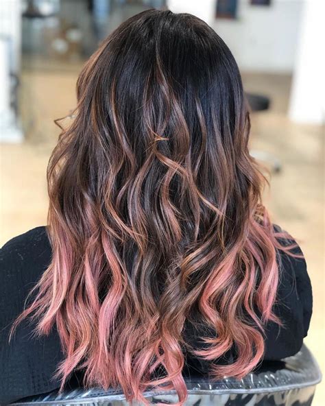 40 gorgeous brunette hairstyles in 2020 colored hair tips rose gold hair balayage brunette
