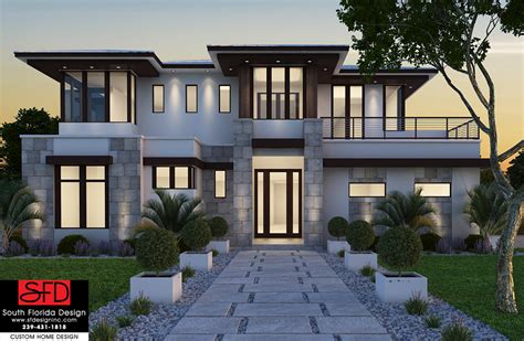 South Florida Design Contemporary 2 Story House Plan South Florida Design