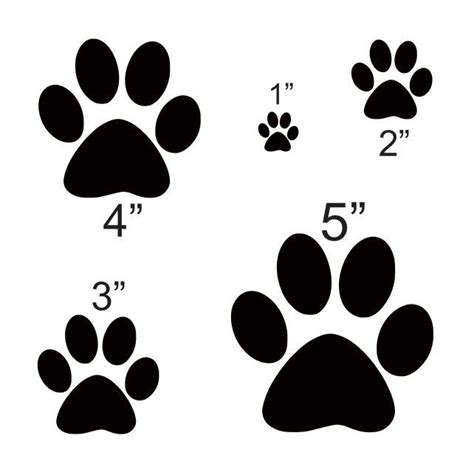 Dog Paw Stencil With 5 Total Sizes 1 2 3 4 And 5 For Painting