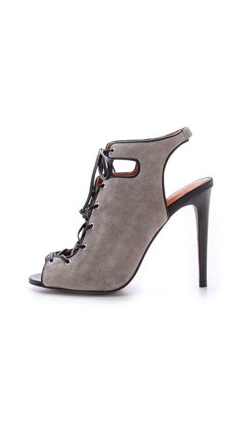 Lyst Rebecca Minkoff Rio High Heel Lace Up Sandals In Gray