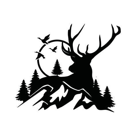 Deer Mountain Logo Silhouette Deer Hunting Logo Hunting Season
