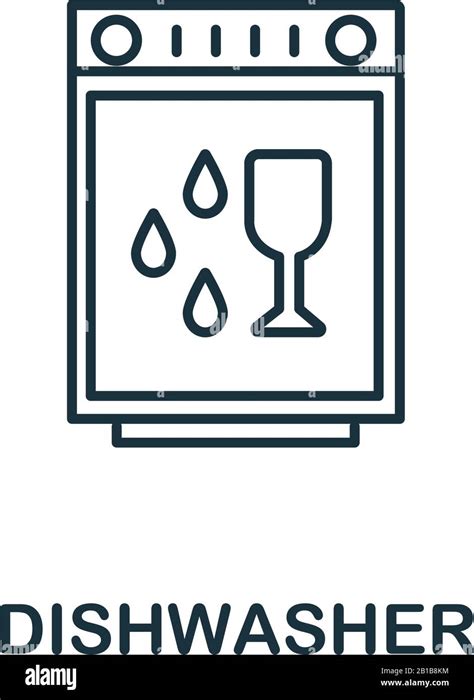 Dishwasher Icon From Cleaning Collection Simple Line Element