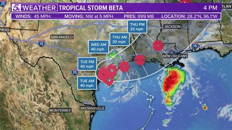 Latest Tropical Storm Beta Inches Toward Texas Landfall Expected