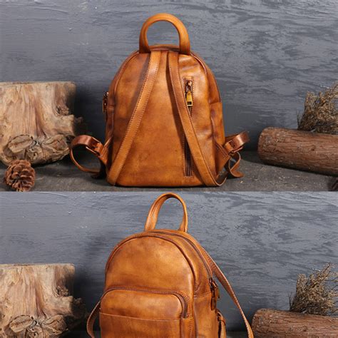 Ladies Genuine Leather Small Backpack Purse Cool Backpacks For Women