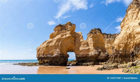the rocky cliffs of vale do olival beach in armacao de pera stock image image of cliff