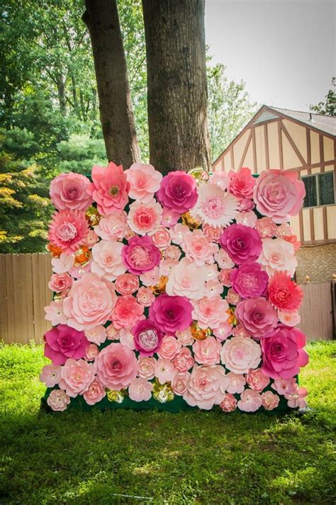Paper Flower Backdrop Giant Paper Flowers Wall Paper Etsy