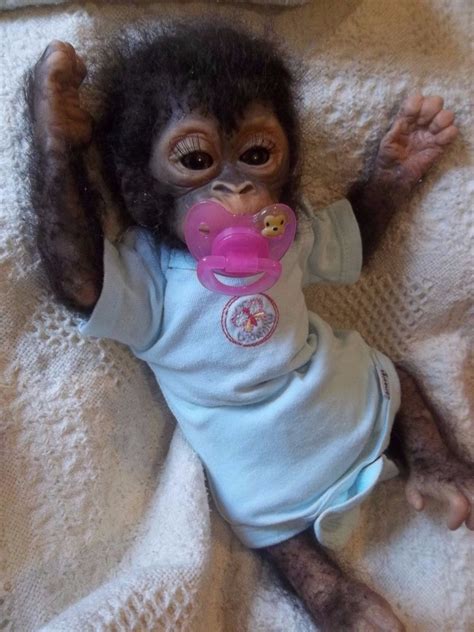 Reborn Silicone Chimpanzee Monkey Ape Art Doll Baby Gorilla Umi