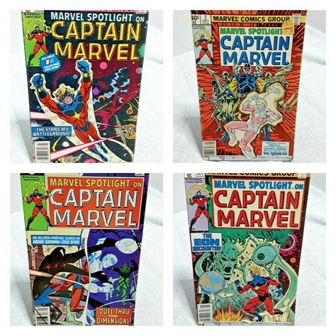 Captain Marvel Marvel Spotlight Comic Book Lot Of 4 1979 Etsy