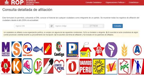 Cómo Saber Si Estoy Afiliado A Un Partido Político En Perú