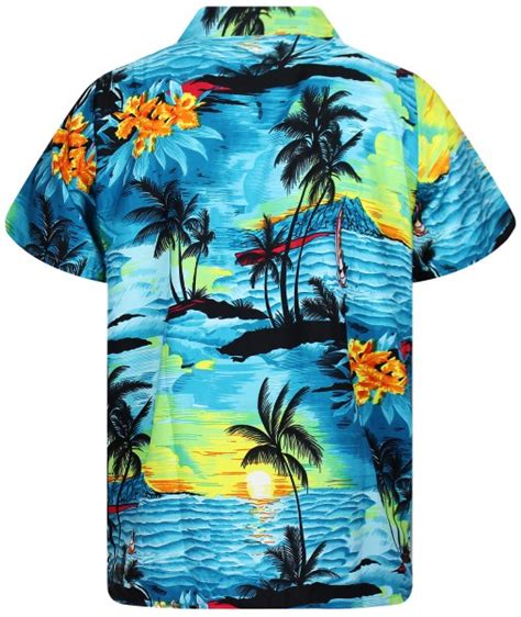 King Kameha Funky Hawaiihemd Herren XS XL Kurzarm Front Tasche Hawaii Print