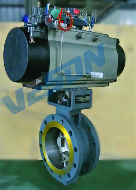 Flanged High Performance Butterfly Valves Pneumatic On Off Butterfly