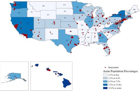 Geographic Locations Of Study Participants And Asian Population By