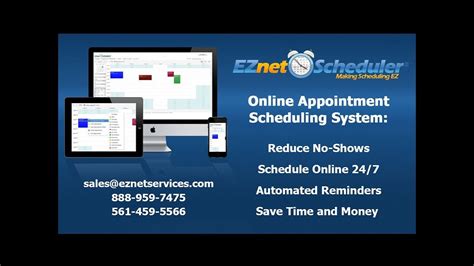 Let clients schedule appointments, get reminders and pay online 24/7. EZnet Scheduler - Online Appointment Scheduling Software ...