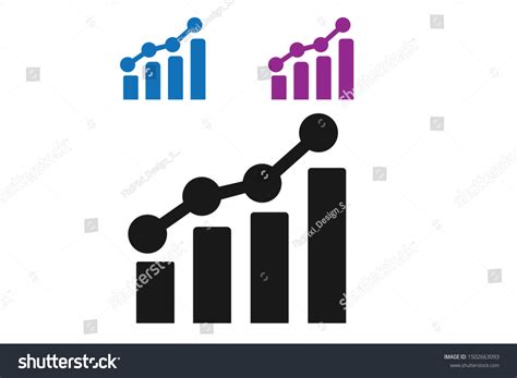 Growth Chart Icon Grow Diagram Flat Stock Vector Royalty Free