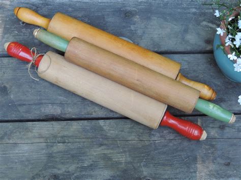 Vintage Wooden Rolling Pins Set Of 3 Wooden 30s 40s Etsy