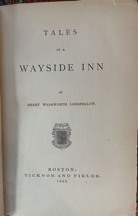 Tales Of A Wayside Inn By Henry W Longfellow Very Good Hardcover