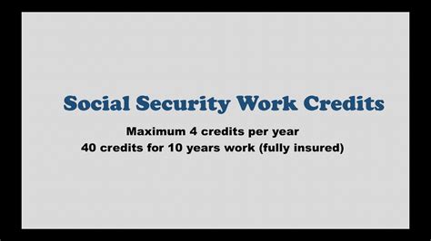 Social Security Work Credits Youtube
