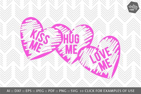 Candy Hearts - SVG, PNG & VECTOR Cut File By Nutsy + Me | TheHungryJPEG.com