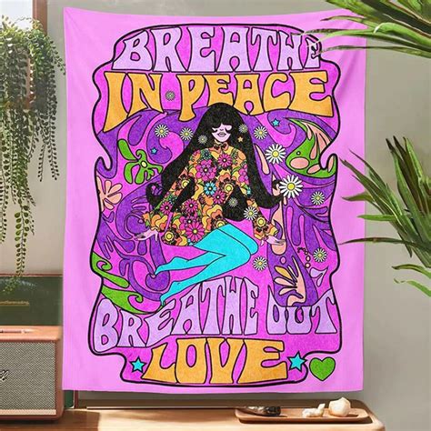 Breathe In Peace Wall Tapesrty Love Posters Peace And Love Art