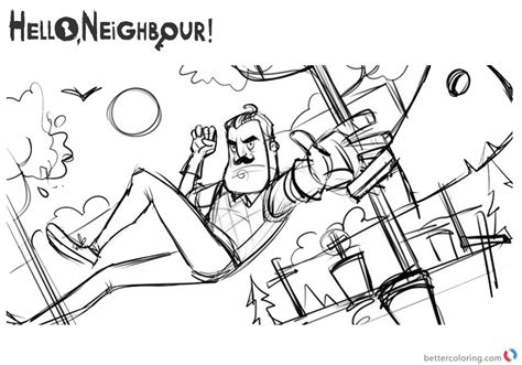 Hello Neighbor Coloring Pages Sketch - Free Printable Coloring Pages
