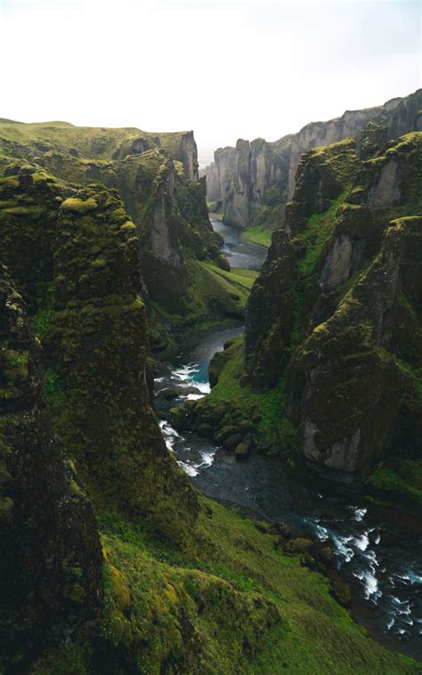 Download 800x1280 Wallpaper Iceland Valley River Greenery Nature