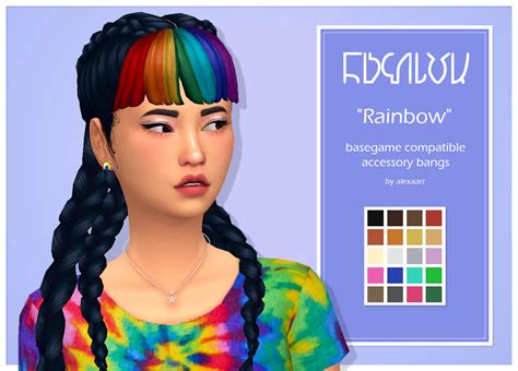Sims 4 Cc — Alexaarr Rainbow Accessory Bangs I Really