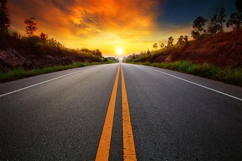 Road At The Sunset Photograph By Unknown Pixels