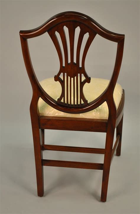 Small Vintage Size Shield Back Dining Room Chairs|Solid Mahogany