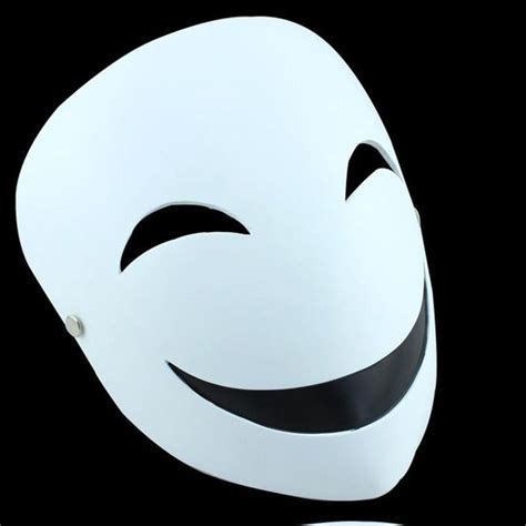 Creepy Smiley Face Ghost White W Black Mask