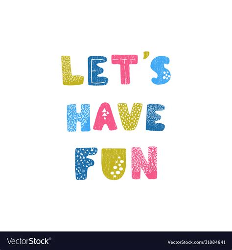 Lets Have Fun Hand Drawn Nursery Poster Vector Image