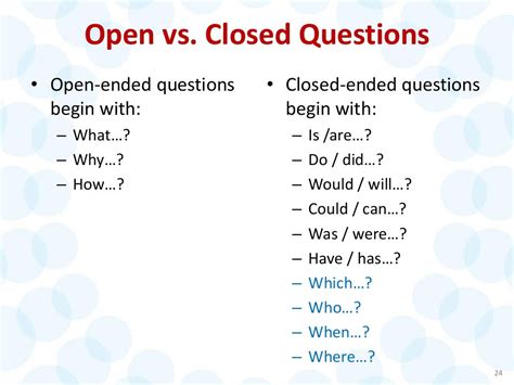 Open Vs Closed Questions