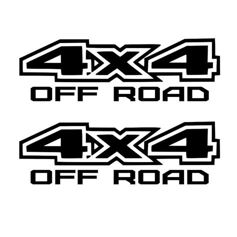 For 4pcsset Flat 4x4 Off Road Decal Sticker Ford Gmc Chevy Ram 1500