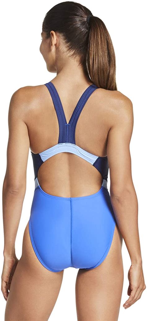 speedo women s swimsuit one piece creora highclo quantum splice blue size 6 0 ebay