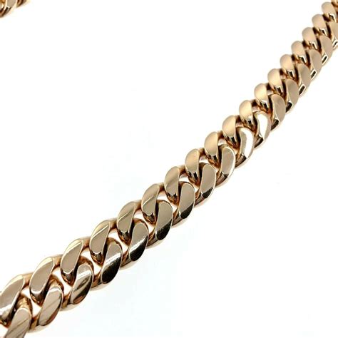 Comes on an 18 inch ch. Men's Solid 14 Karat Rose Gold Cuban Link Necklace Chain 416 Grams - 14mm | eBay