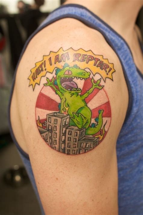 Rugrats Reptar Giving Us Jazz Hands Cartoon Tattoos Tattoos