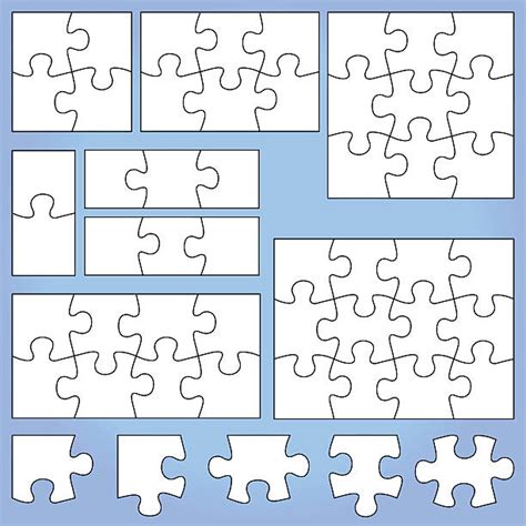 Blank Puzzle Pieces Template Cartoons Illustrations Royalty Free